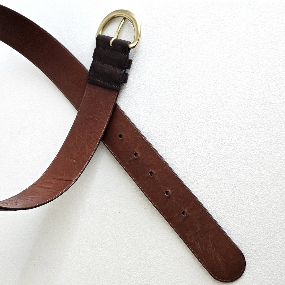 Coach Vintage Brown Leather Belt | Medium | Solid Brass Buckle | Handcrafted - Picture 9 of 16